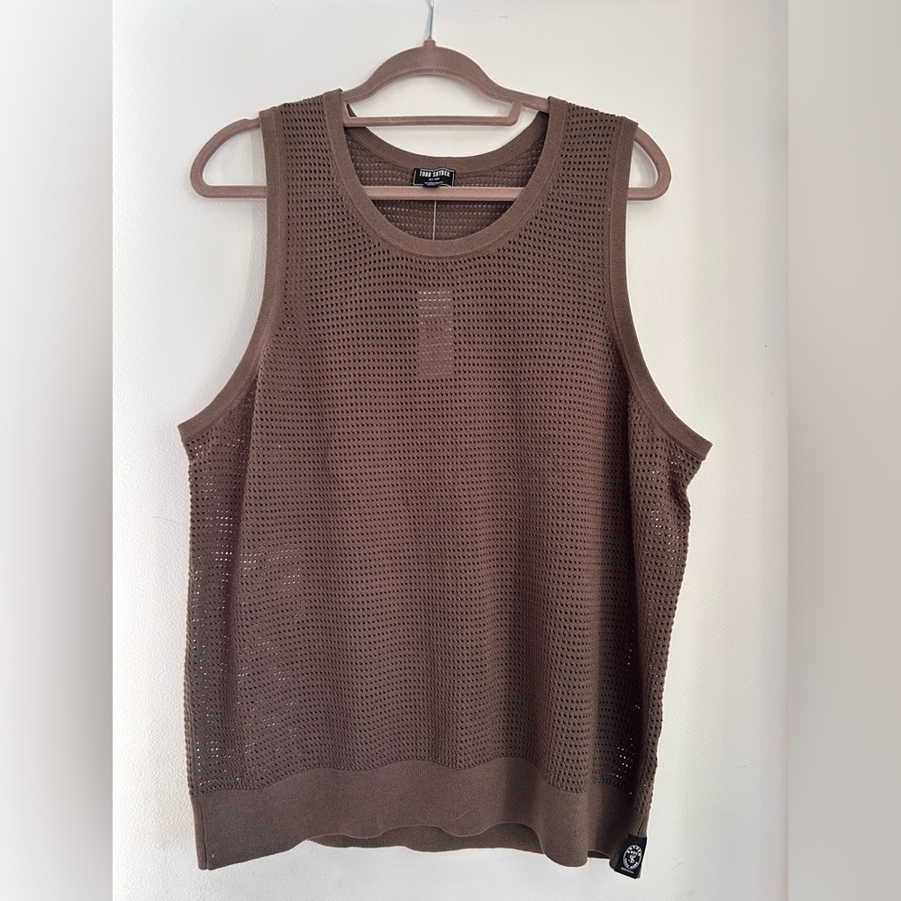 Todd Snyder Brown Sleeveless Mesh tank top